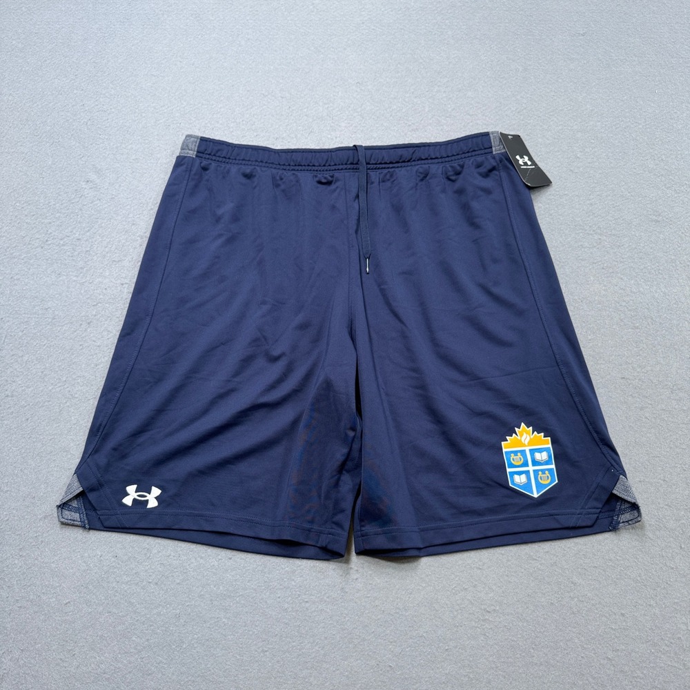 NEW Under Armour Shorts Mens XL Navy Blue Loose Fit Mesh Lined Athletic Training